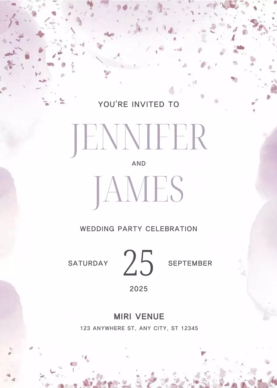 Thiệp cưới màu hồng thanh lịch