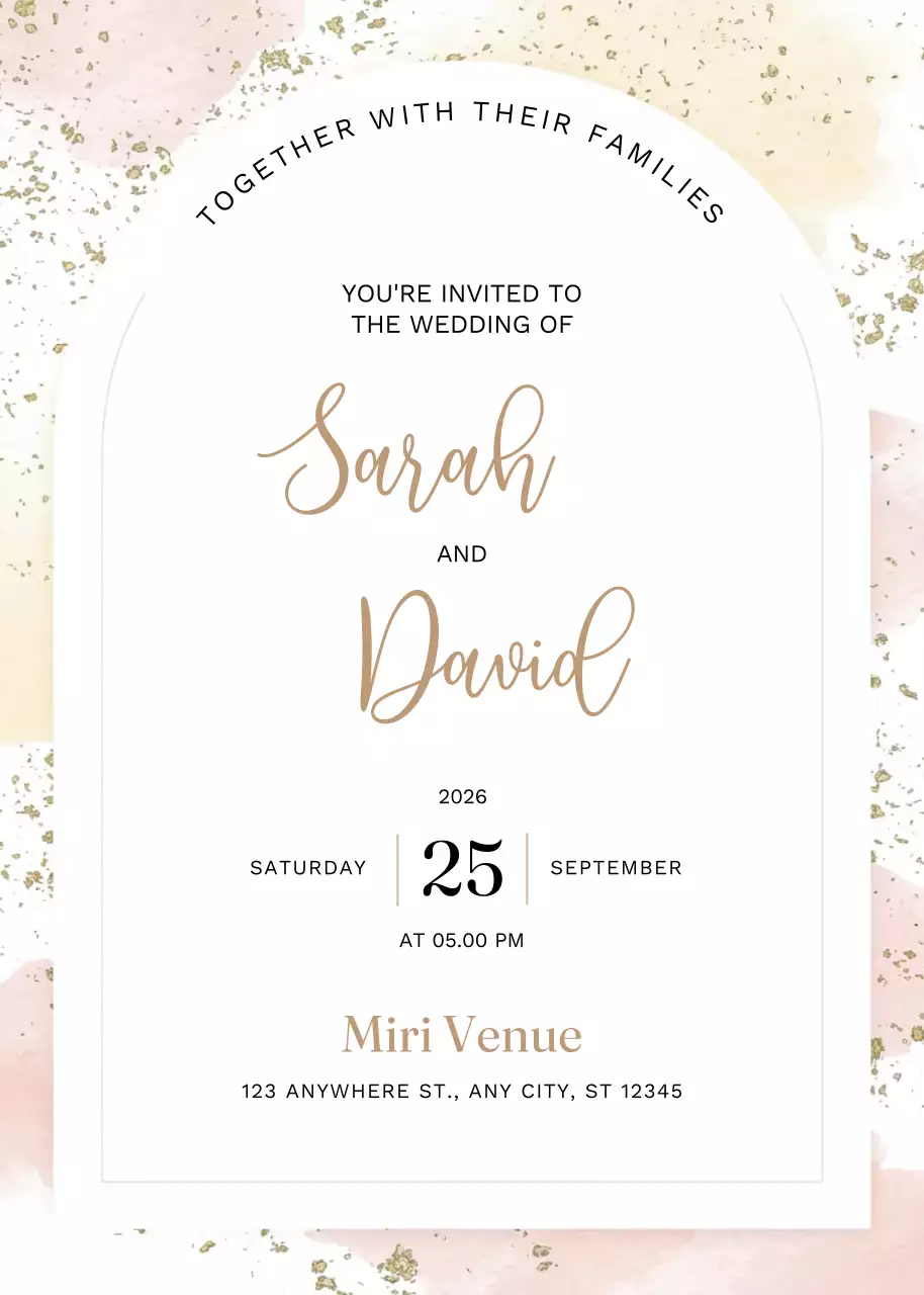 Thiệp cưới thanh lịch màu be