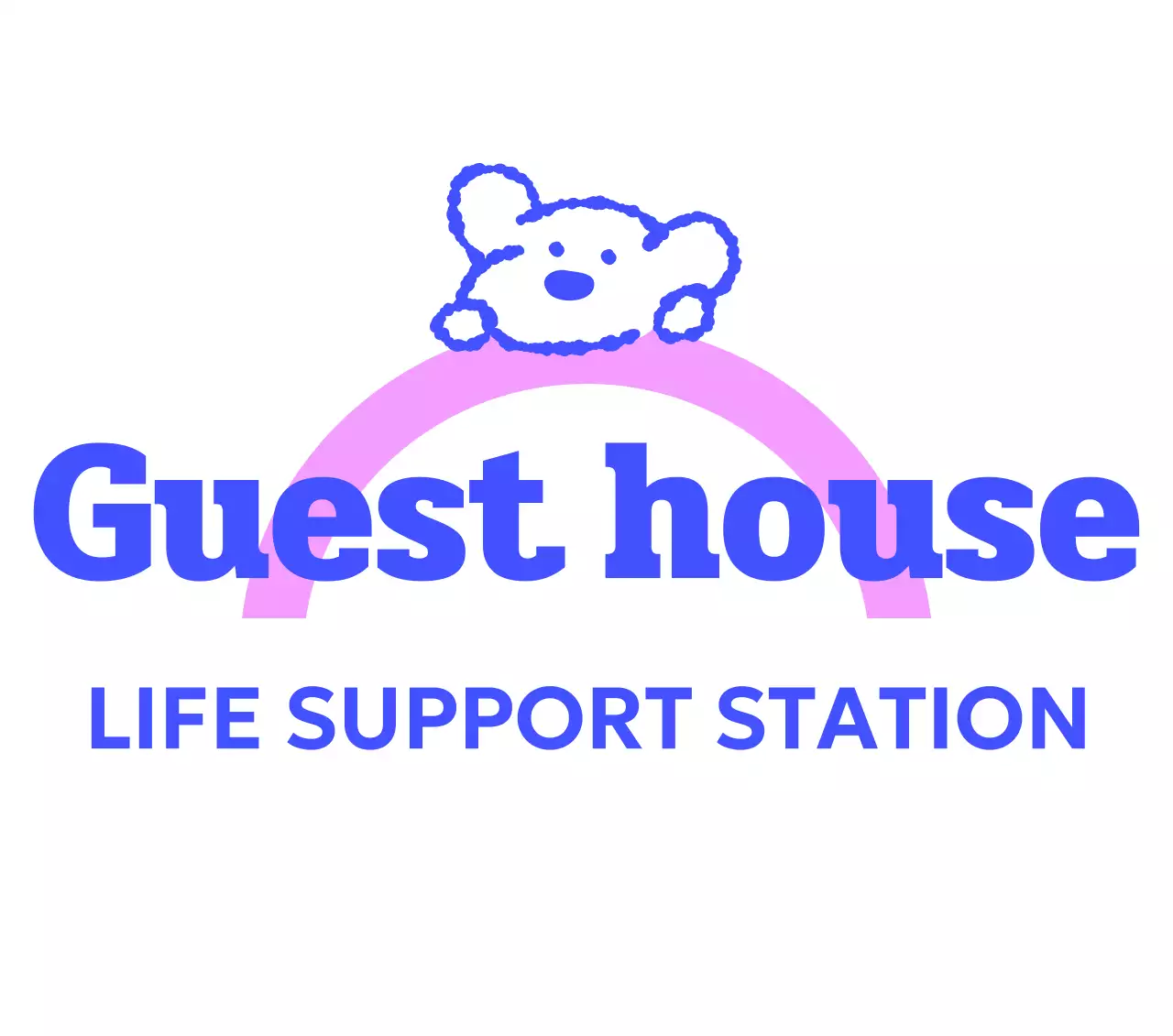 파랑 심플 게스트하우스 로고