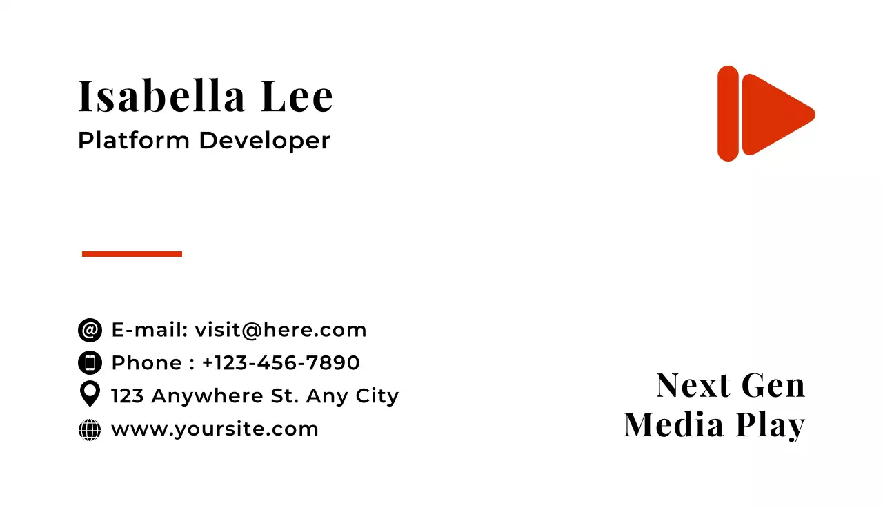 Orange Modern Media Business Card