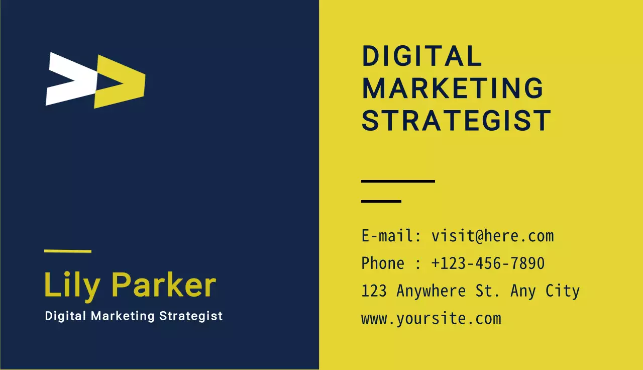 Yellow Modern Marketing Business Card