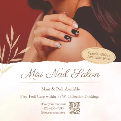 Red Elegant Nail Promotion Social Media Post