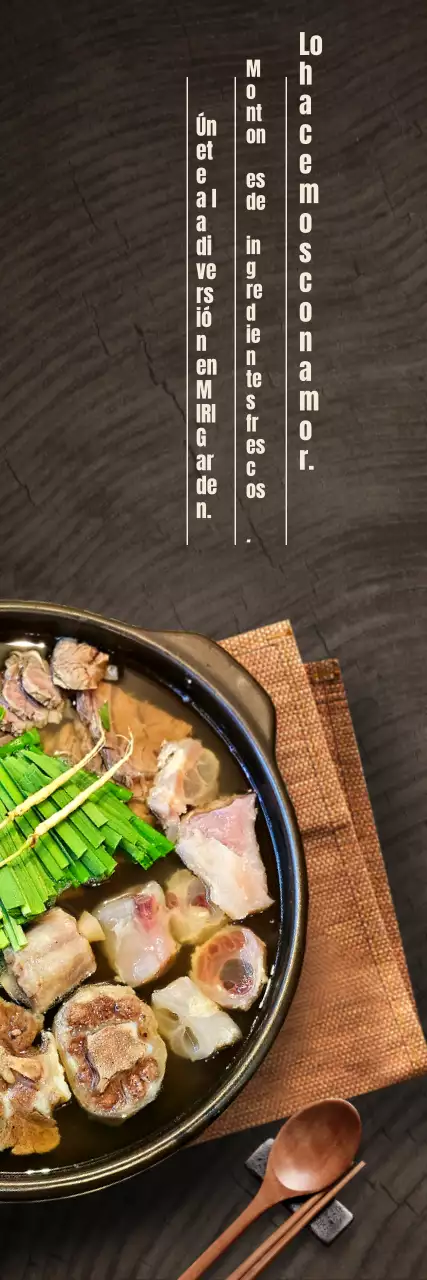 Cálida pancarta de restaurante jardín coreano