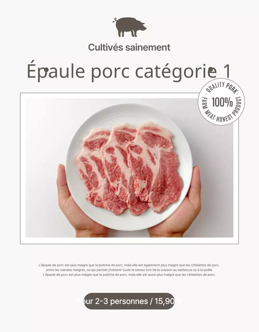 Beige et simple pour promouvoir les produits de l'élevage