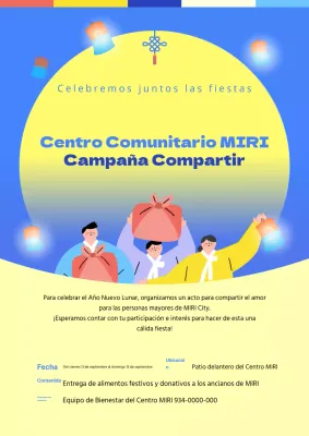 Campaña coreana de vacaciones en azul y amarillo