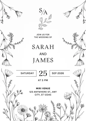 White Elegant Wedding Invitation