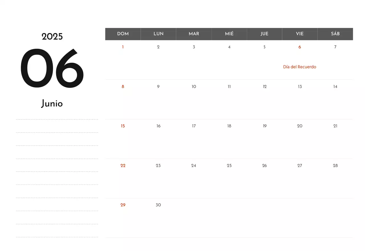 Un sencillo calendario corporativo en gris