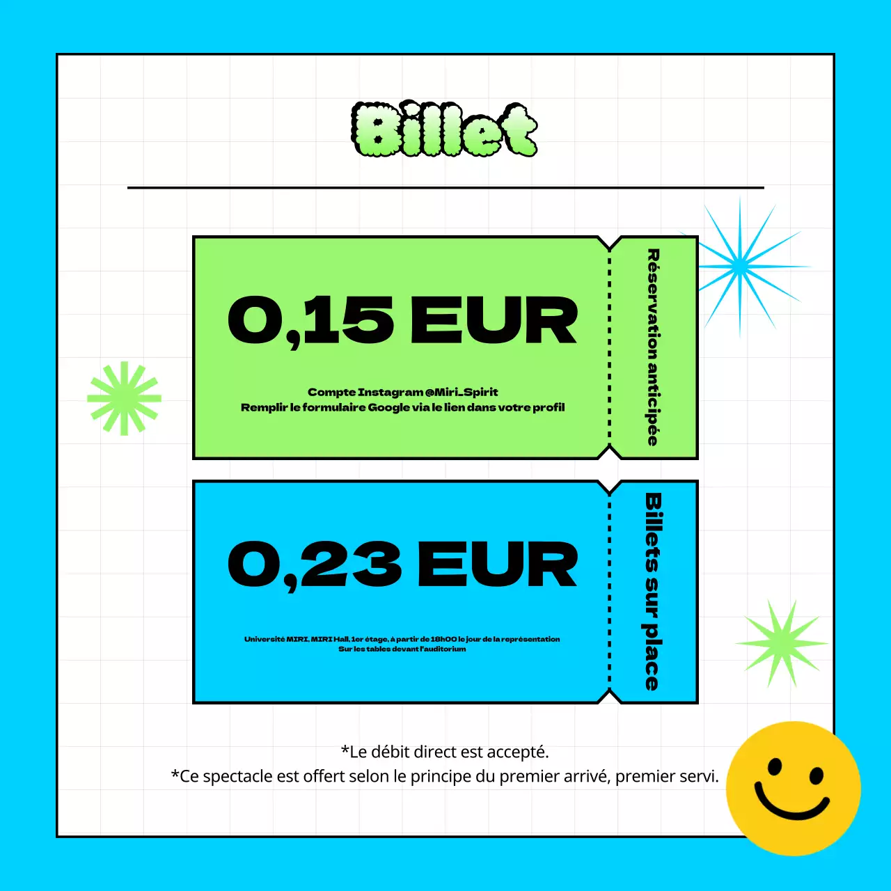 Promouvoir les concerts rétro en bleu clair