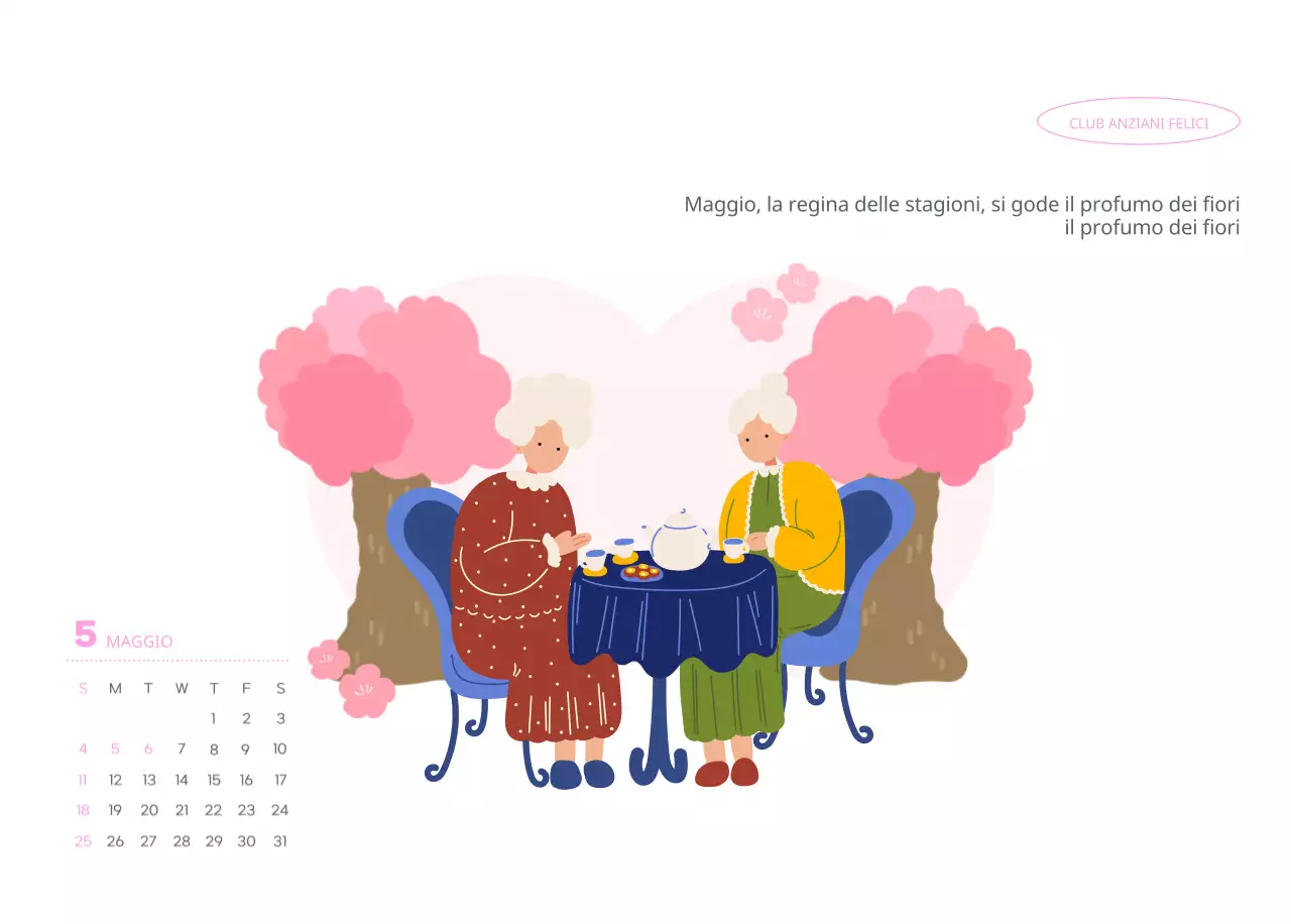 Calendario aziendale con simpatiche illustrazioni