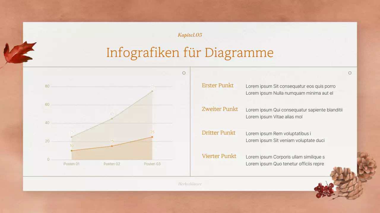 Markeneinführung mit einem orangefarbenen, natürlichen Herbsthintergrund