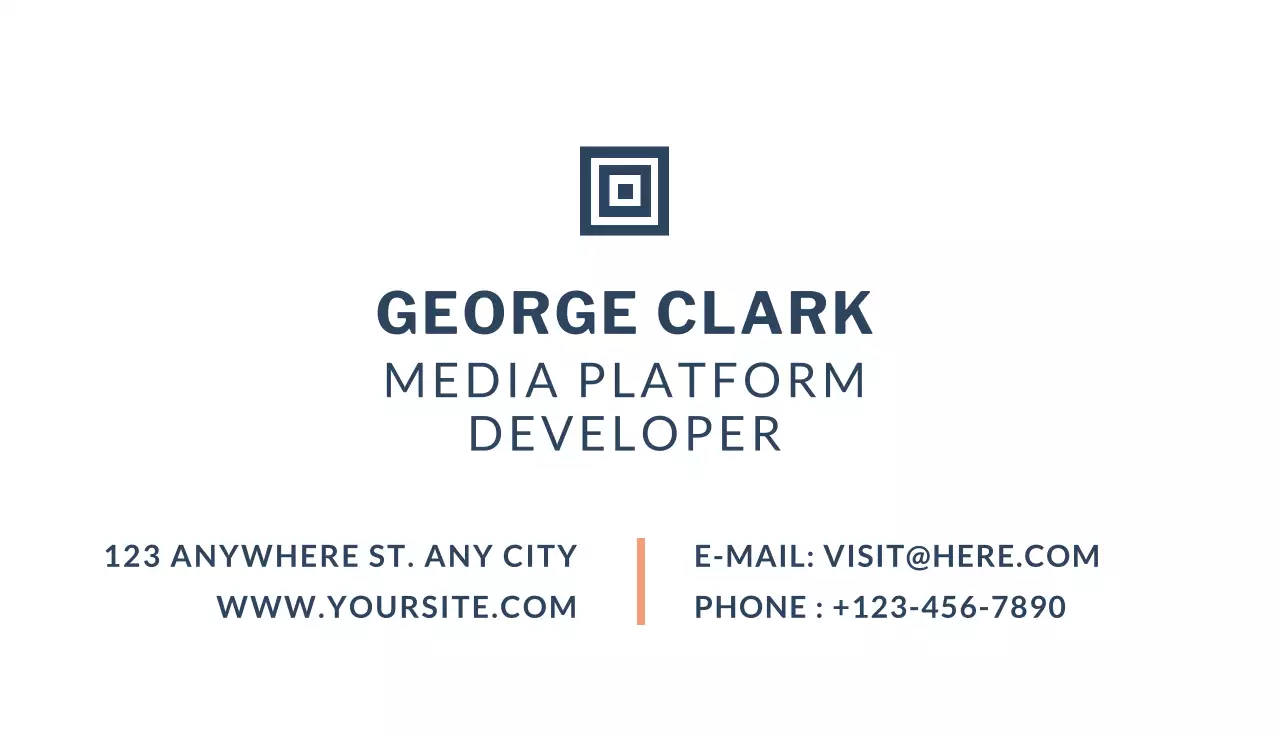 Navy Minimal Business Card