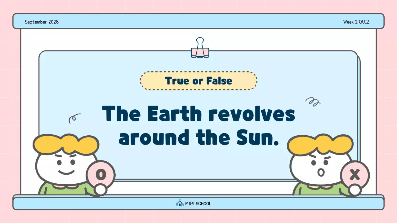 Pink Playful School Quiz Guide Presentation