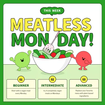 Green Playful Vegan Promotion Social Media Post