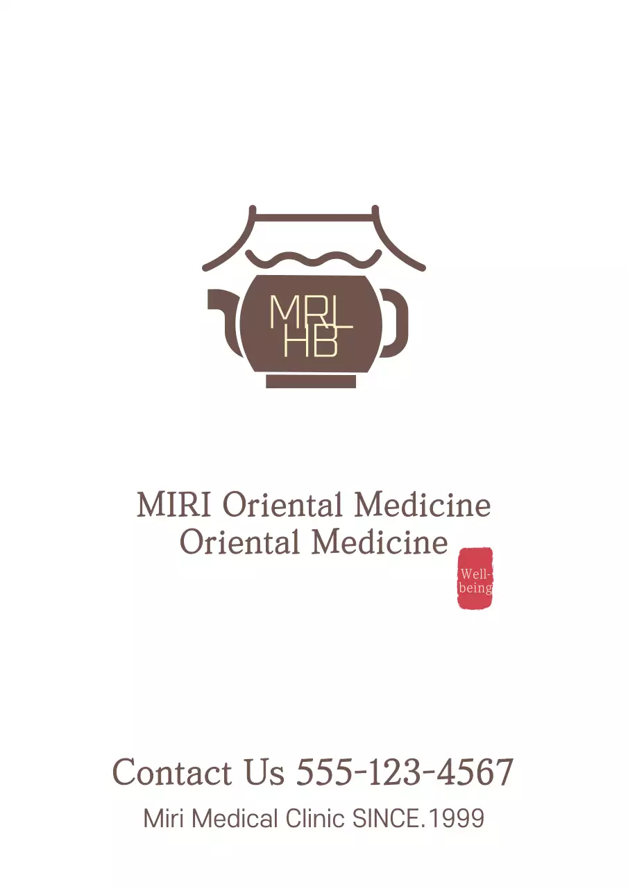 Logo klinik pengobatan tradisional Tiongkok berwarna coklat