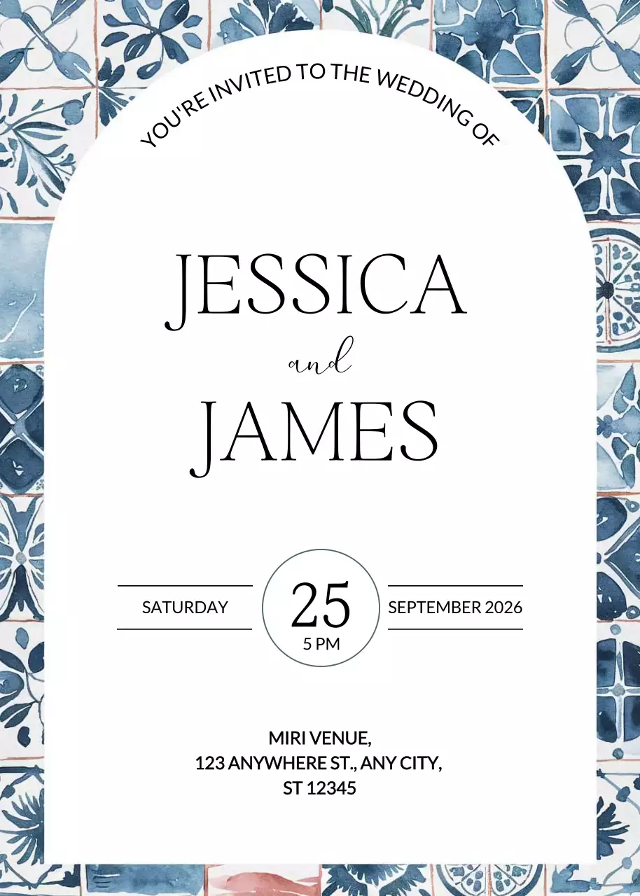 Thiệp cưới hoa xanh