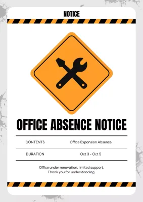 Orange Modern Renovation Notice Poster