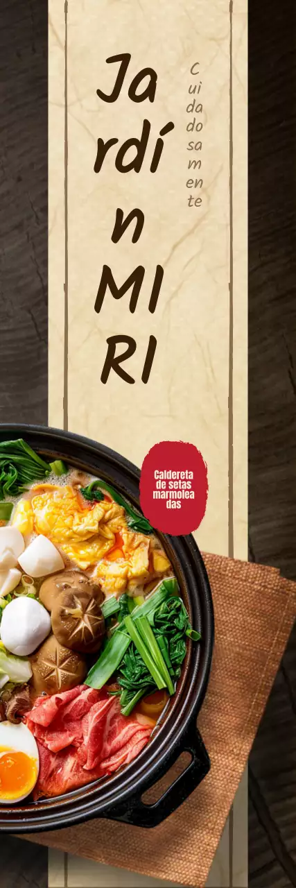 Cálida pancarta de restaurante jardín coreano