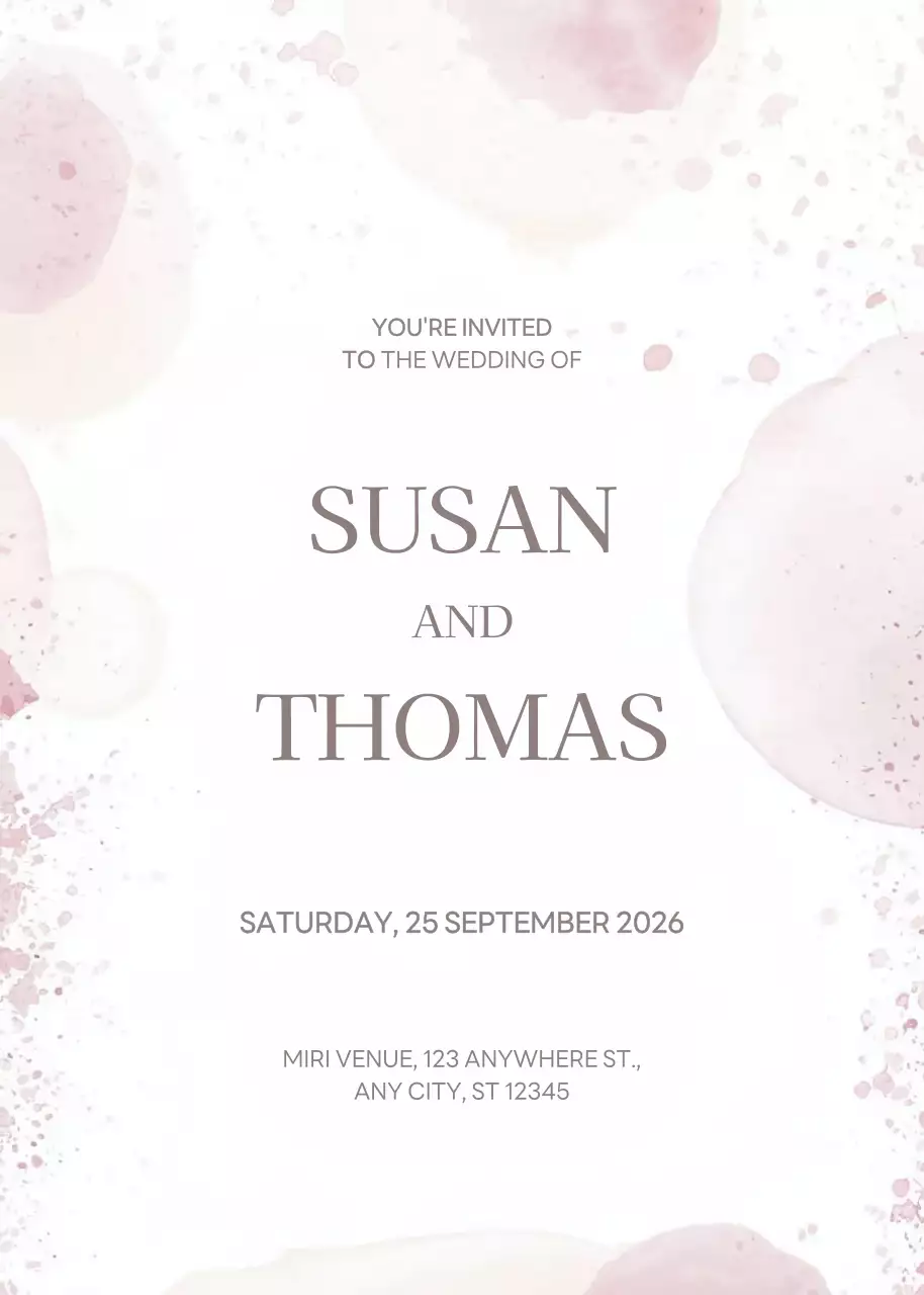 Thiệp cưới màu hồng thanh lịch