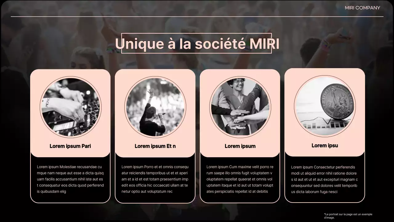 Un pitch deck d'entreprise pour un événement orange et dans l'air du temps