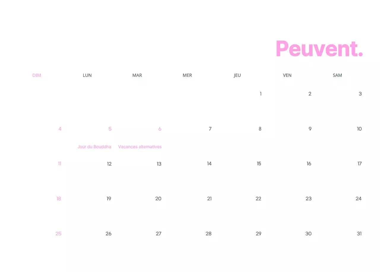 Calendrier d'entreprise avec de jolies illustrations