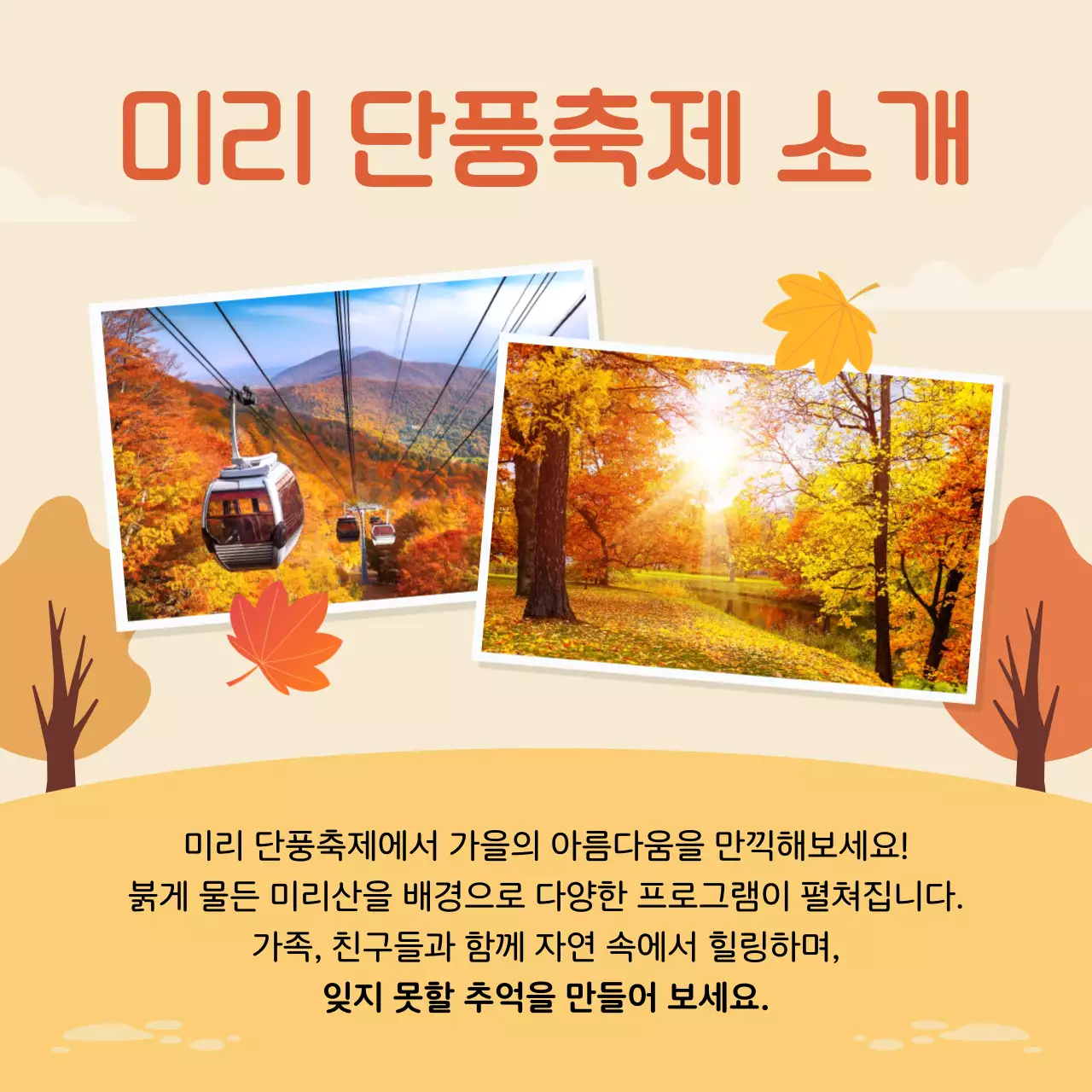 베이지 심플 축제 안내