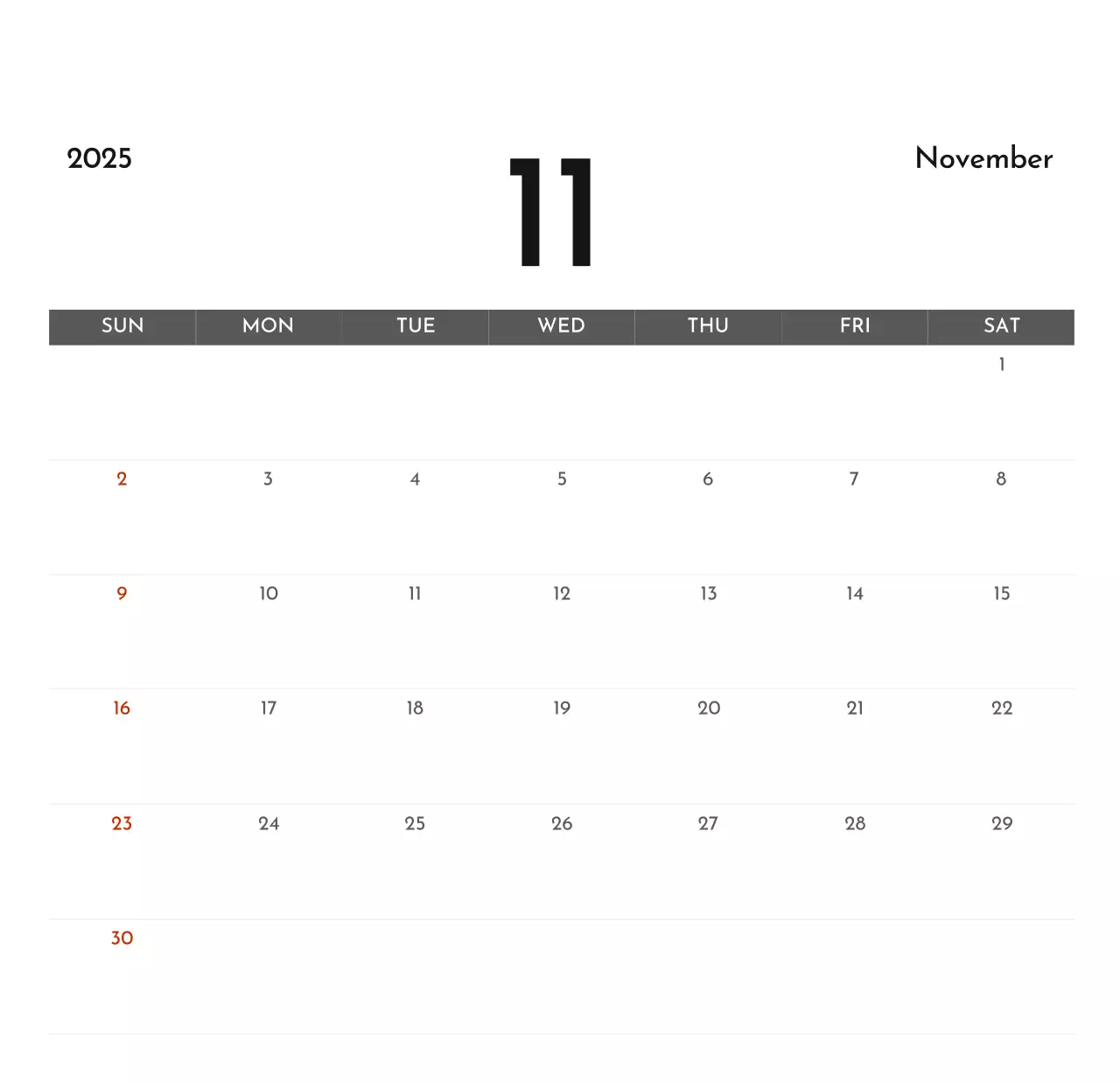 Lịch công ty đơn giản màu xám