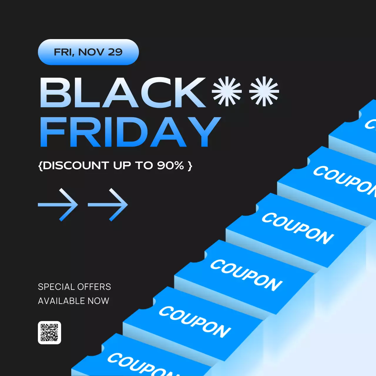 Black Modern Sale Promotion Social Media Post