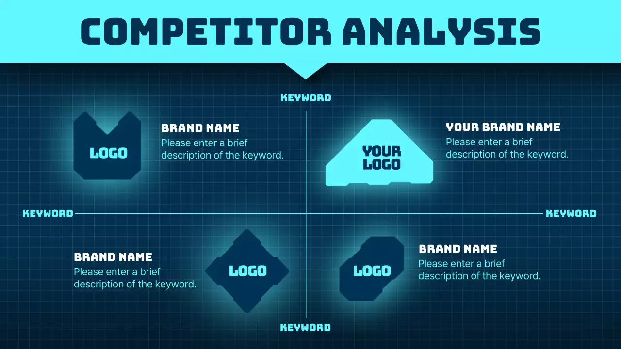 Blue Futuristic Competitor Analysis Document Infographic