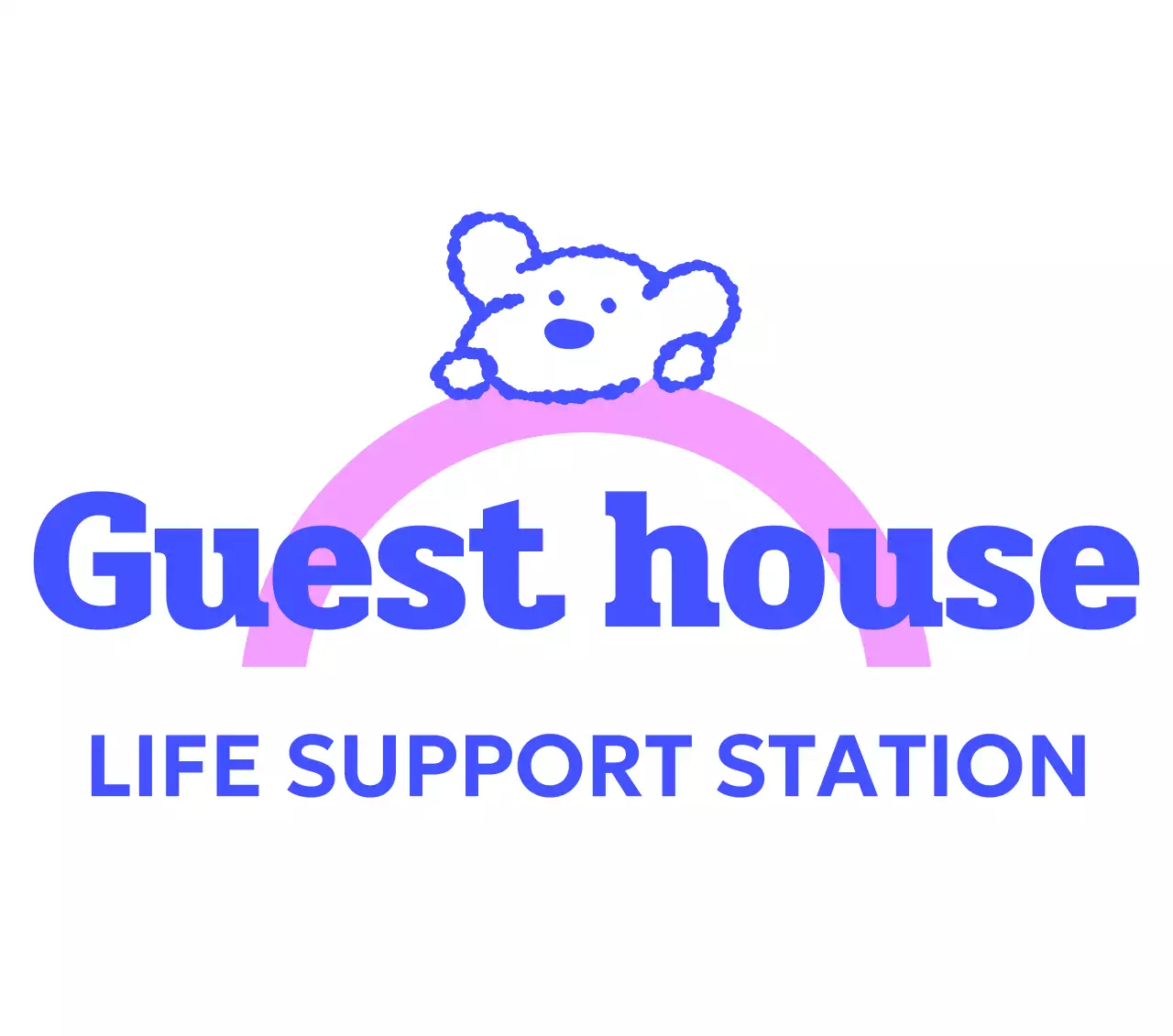 파랑 심플 게스트하우스 로고