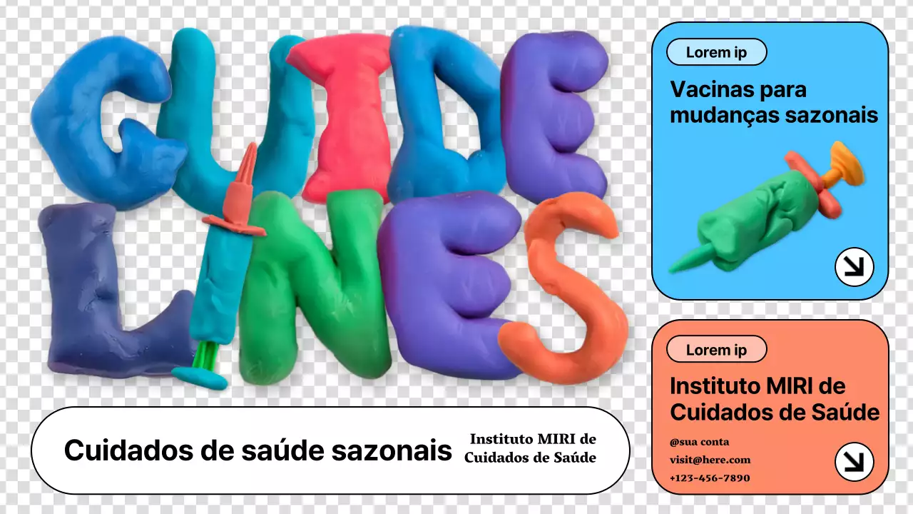 orientações criativas e coloridas para os cuidados de saúde