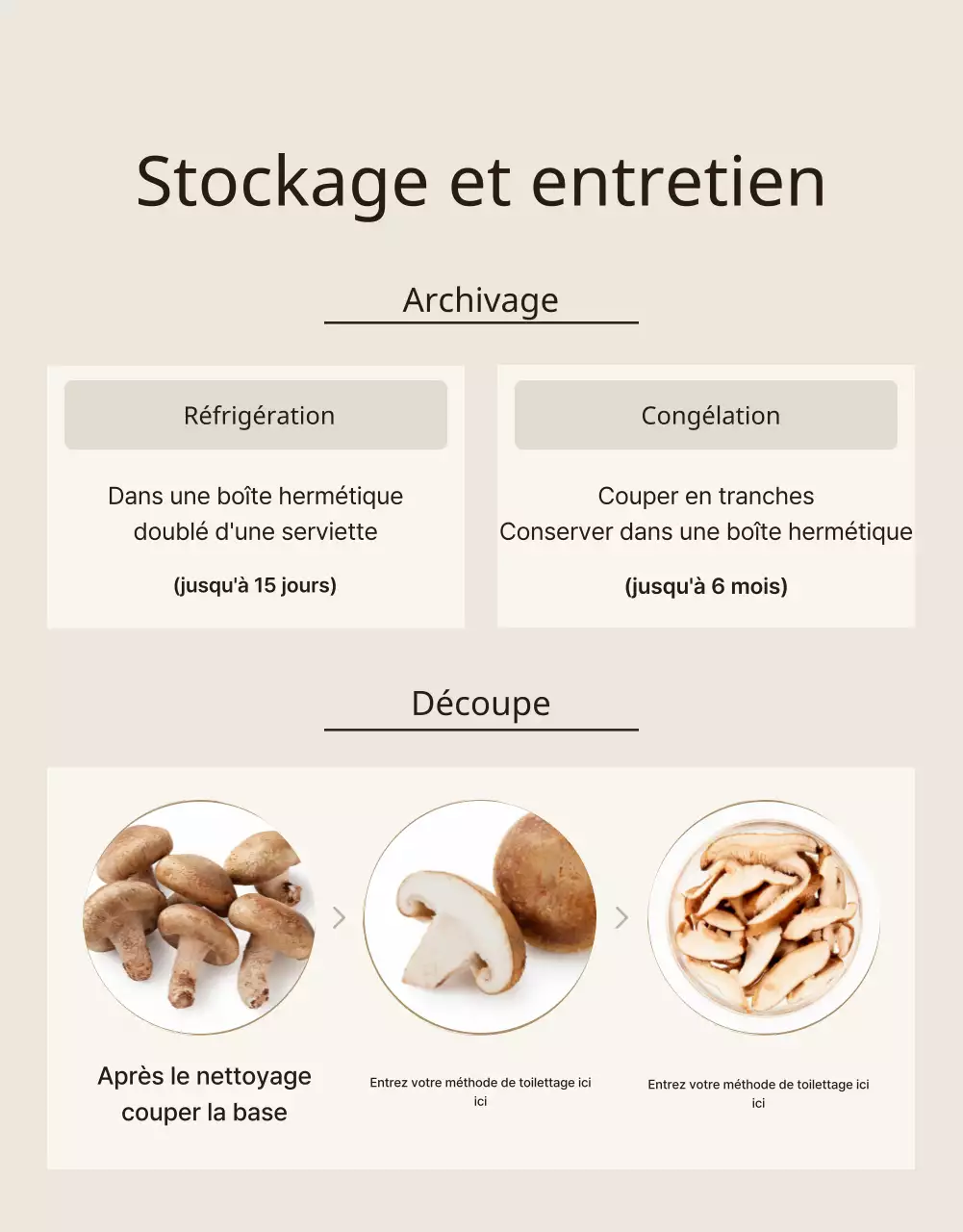 Champignons shiitake bruns et soignés ad