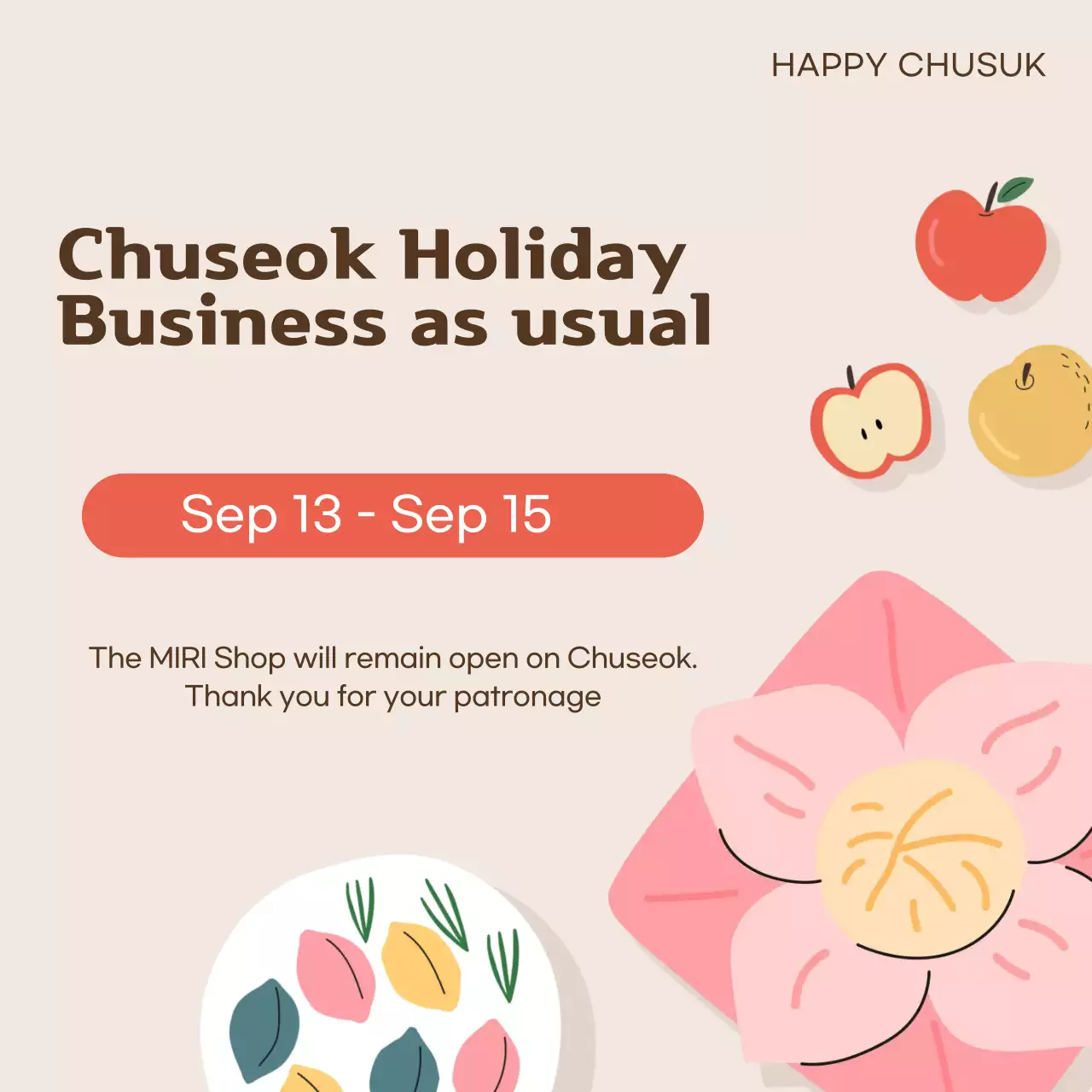 Anúncio de feriado tradicional bege Postagem de mídia social