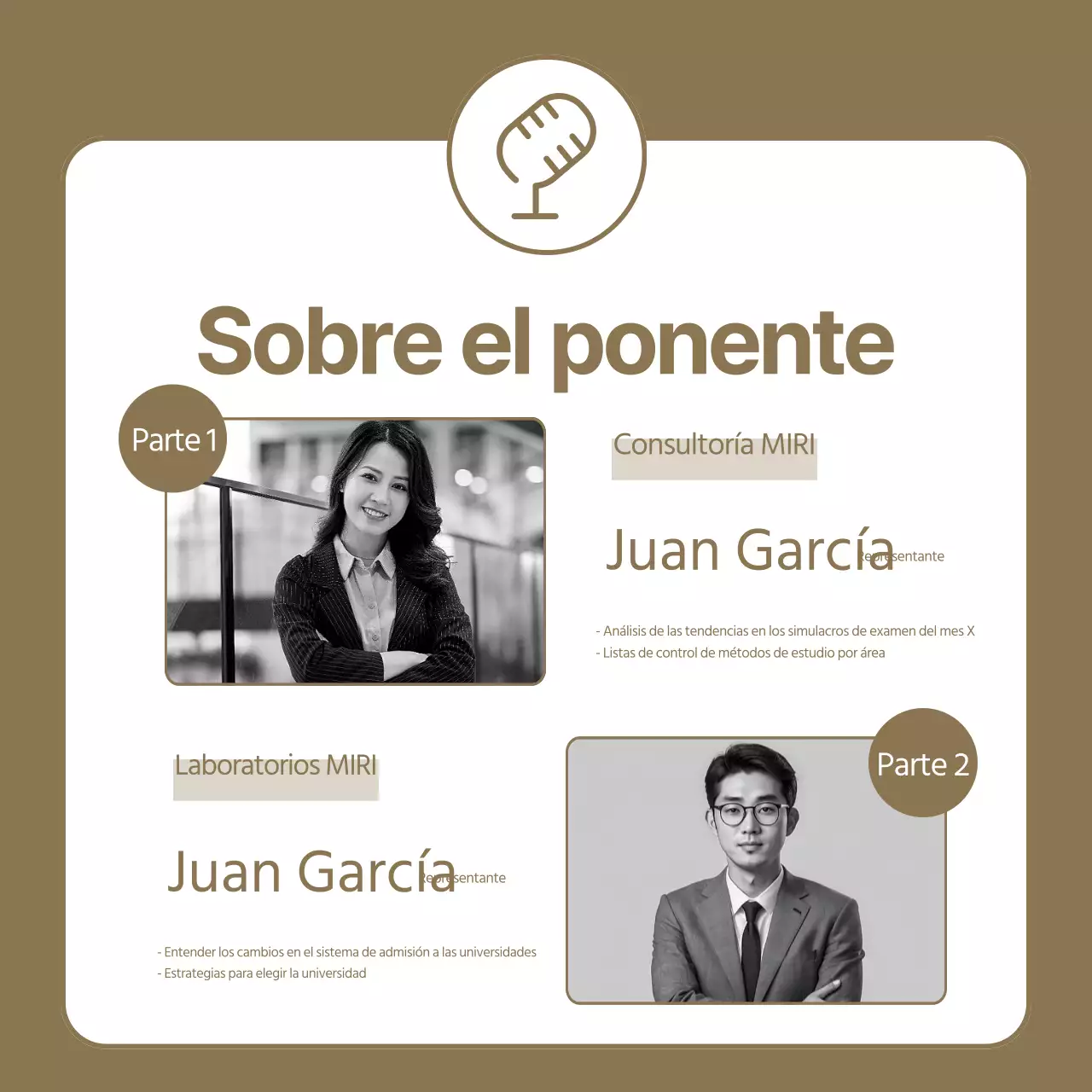 Promover una sesión informativa sobre la estrategia universitaria beige y sencilla