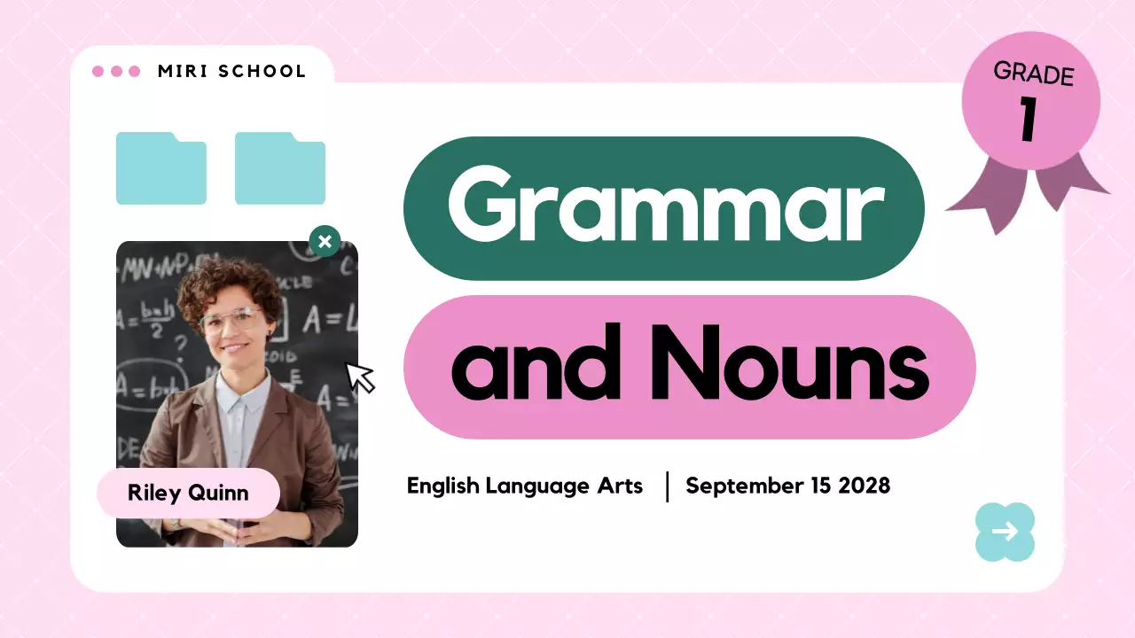 Pink Modern Grammar Class Presentation