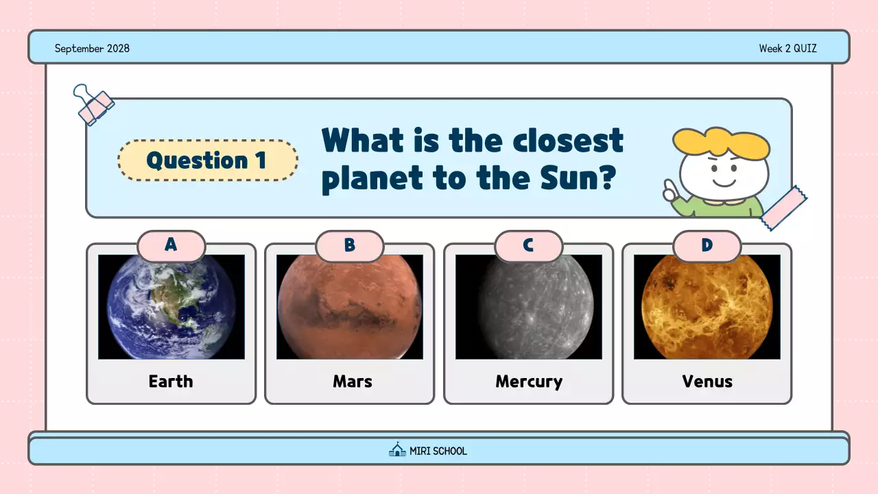 Pink Playful School Quiz Guide Presentation