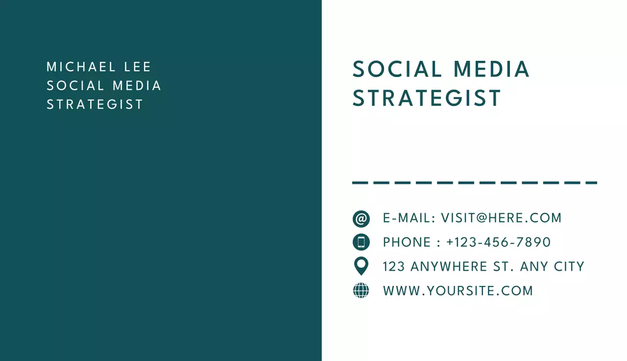 Teal Simple Business Card