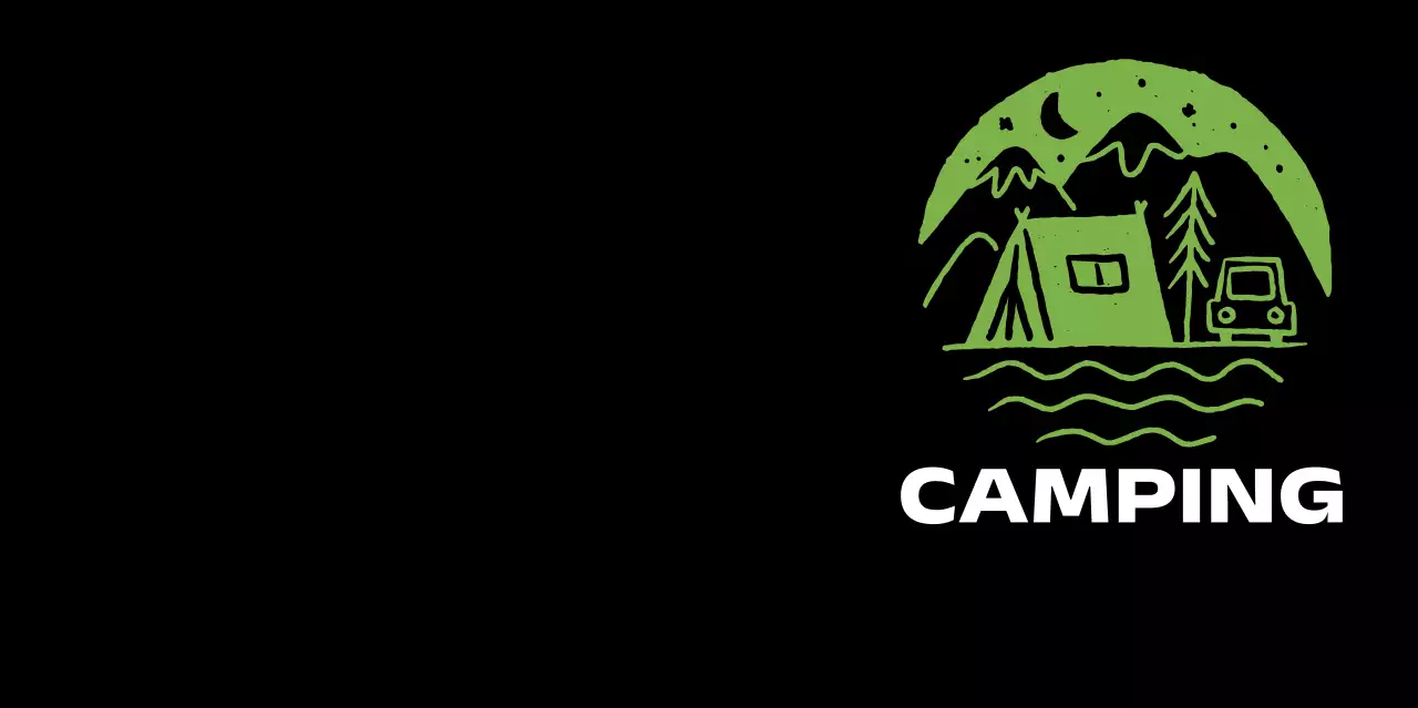 베이지 심플 캠핑 로고