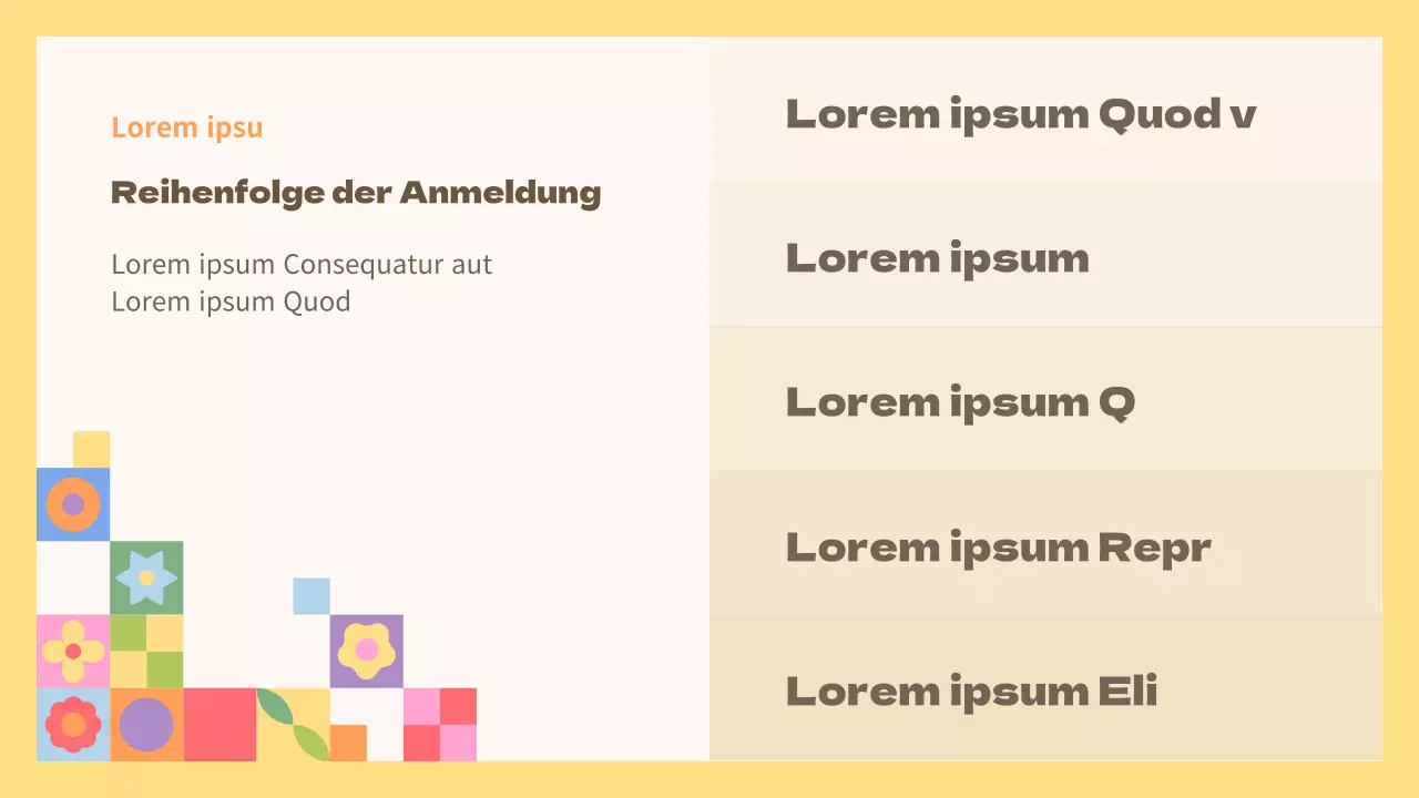 Gelber und oranger Führer für traditionelle kulturelle Erfahrungen