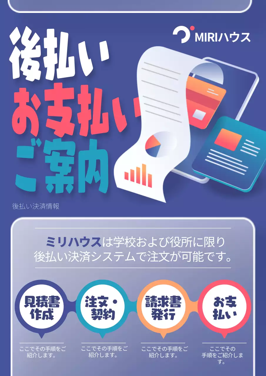 青 モダン 決済 案内 ポスター