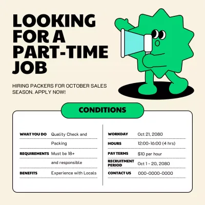 Green Minimal Job Posting Announcement Social Media Post