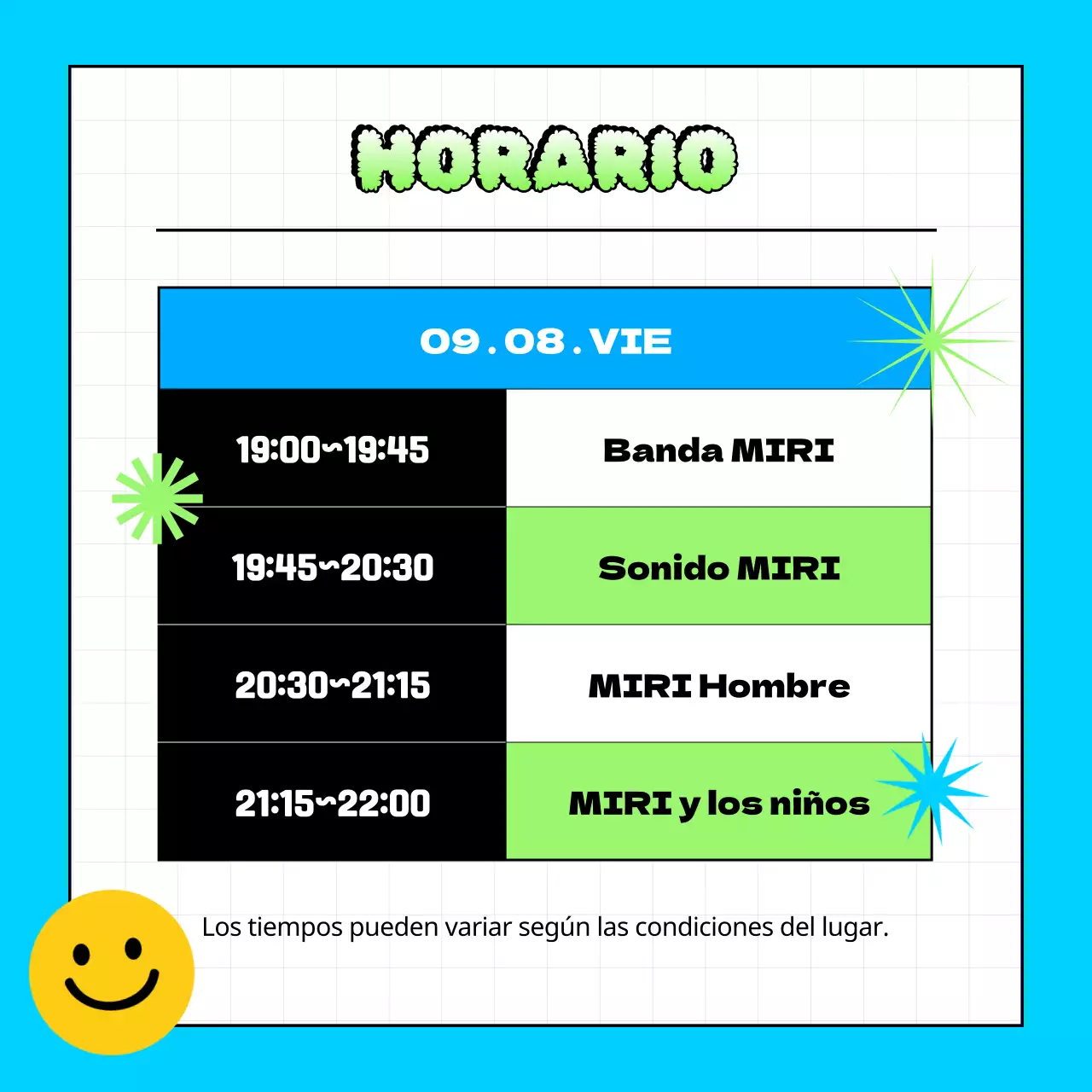 Promover conciertos retro azul claro