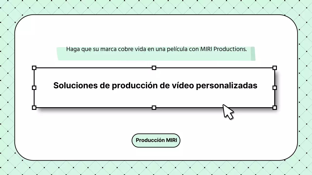 Sencilla propuesta de productora de vídeo en color menta