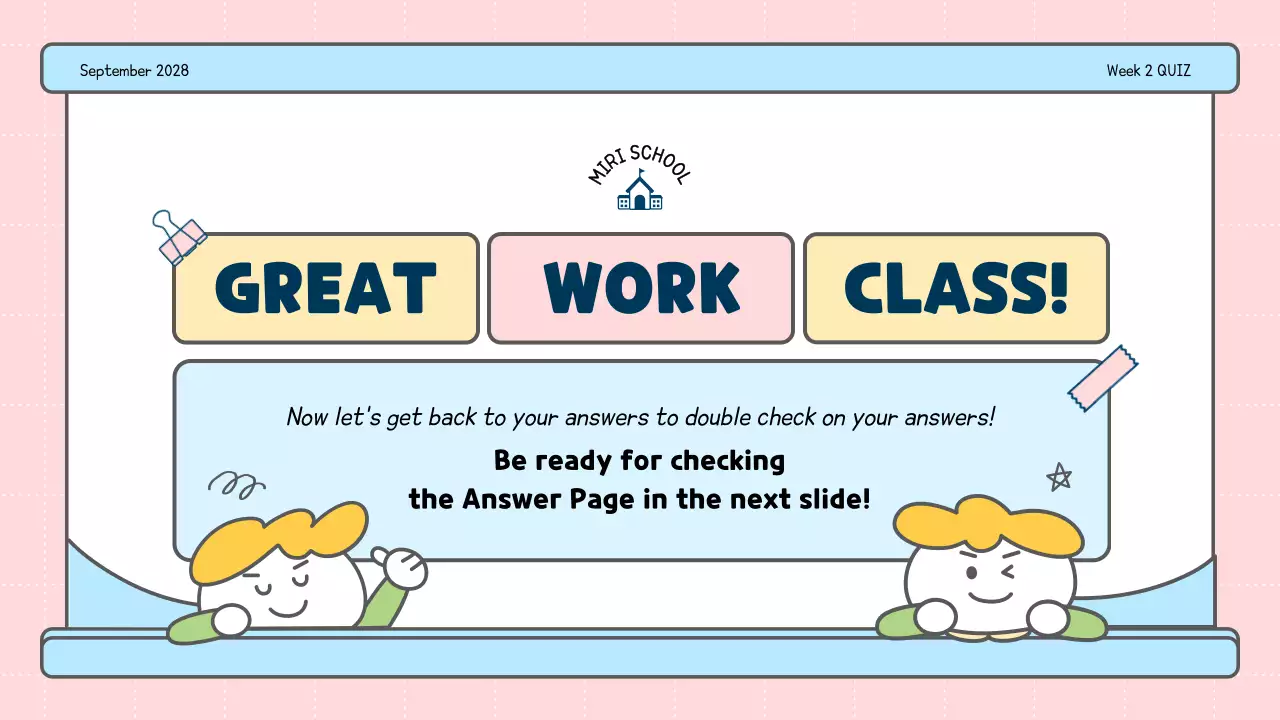 Pink Playful School Quiz Guide Presentation