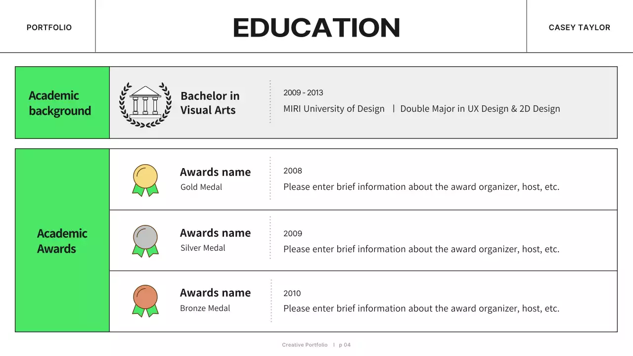Green Professional Marketing Portfolio Presentation