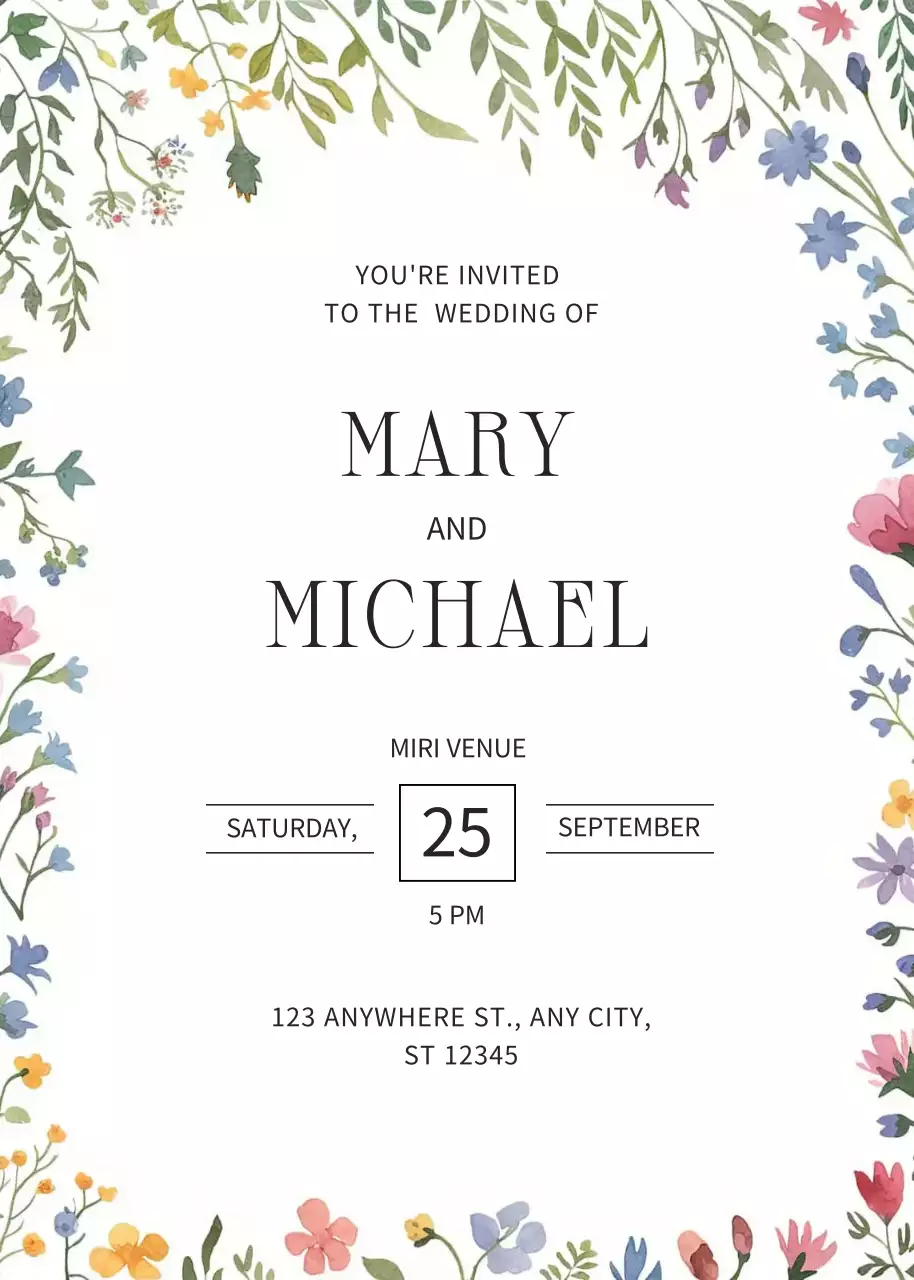 Thiệp cưới hoa màu be