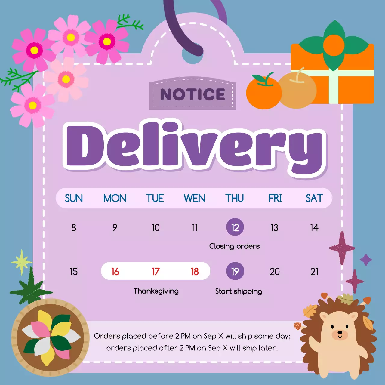 Orange Retro Fall Thumbnail Instagram Carousel