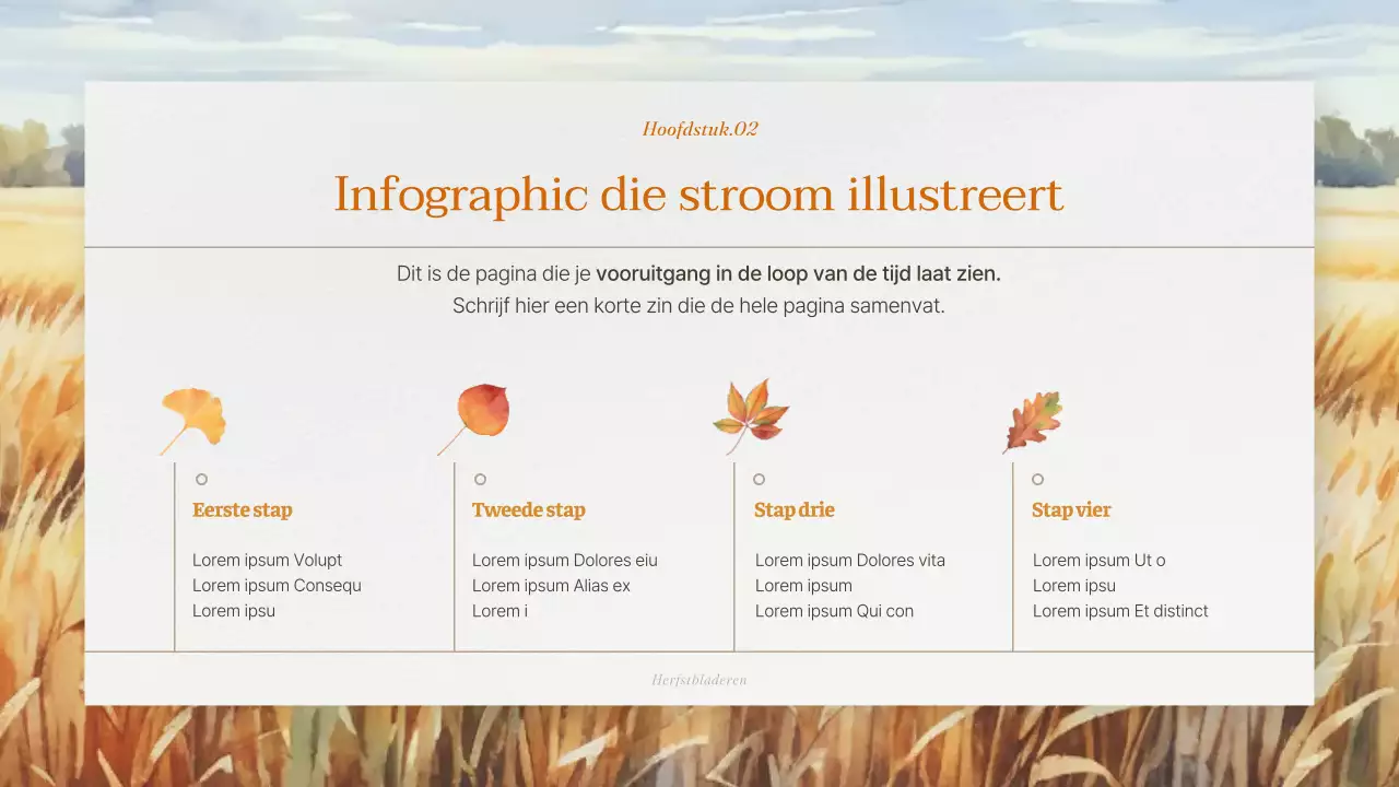 Merkintroductie met een oranje, natuurlijke herfstachtergrond