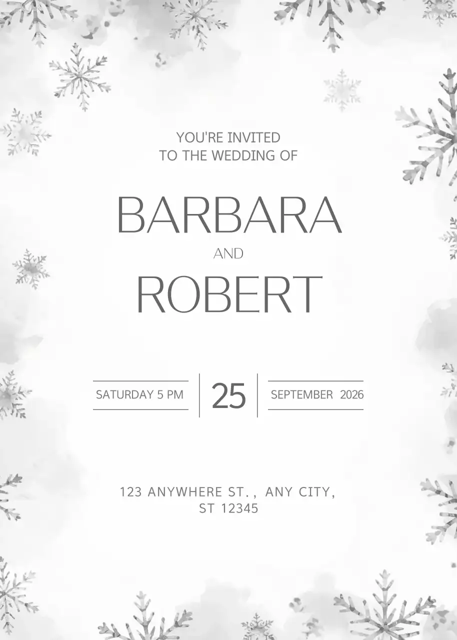 Convite de casamento cinzento e elegante