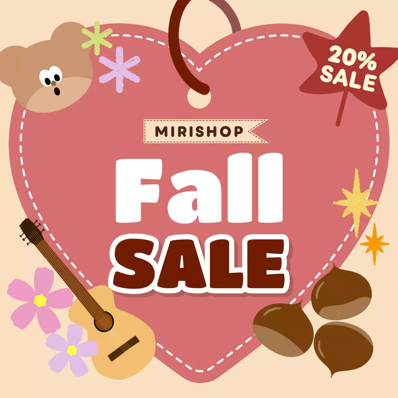 Orange Retro Fall Thumbnail Instagram Carousel