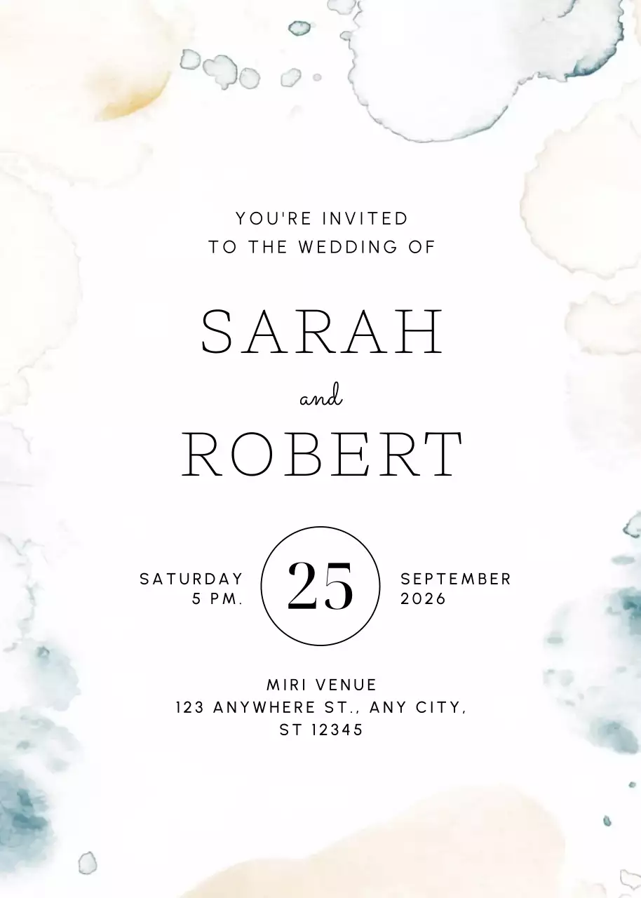 Thiệp cưới thanh lịch màu be